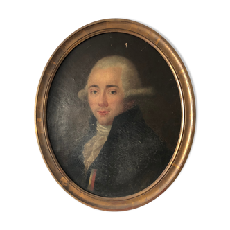 Medallion portrait of a courtman, oil on canvas, 19th century