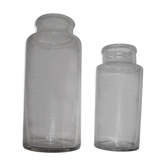 2 anciens gros bocaux en verre