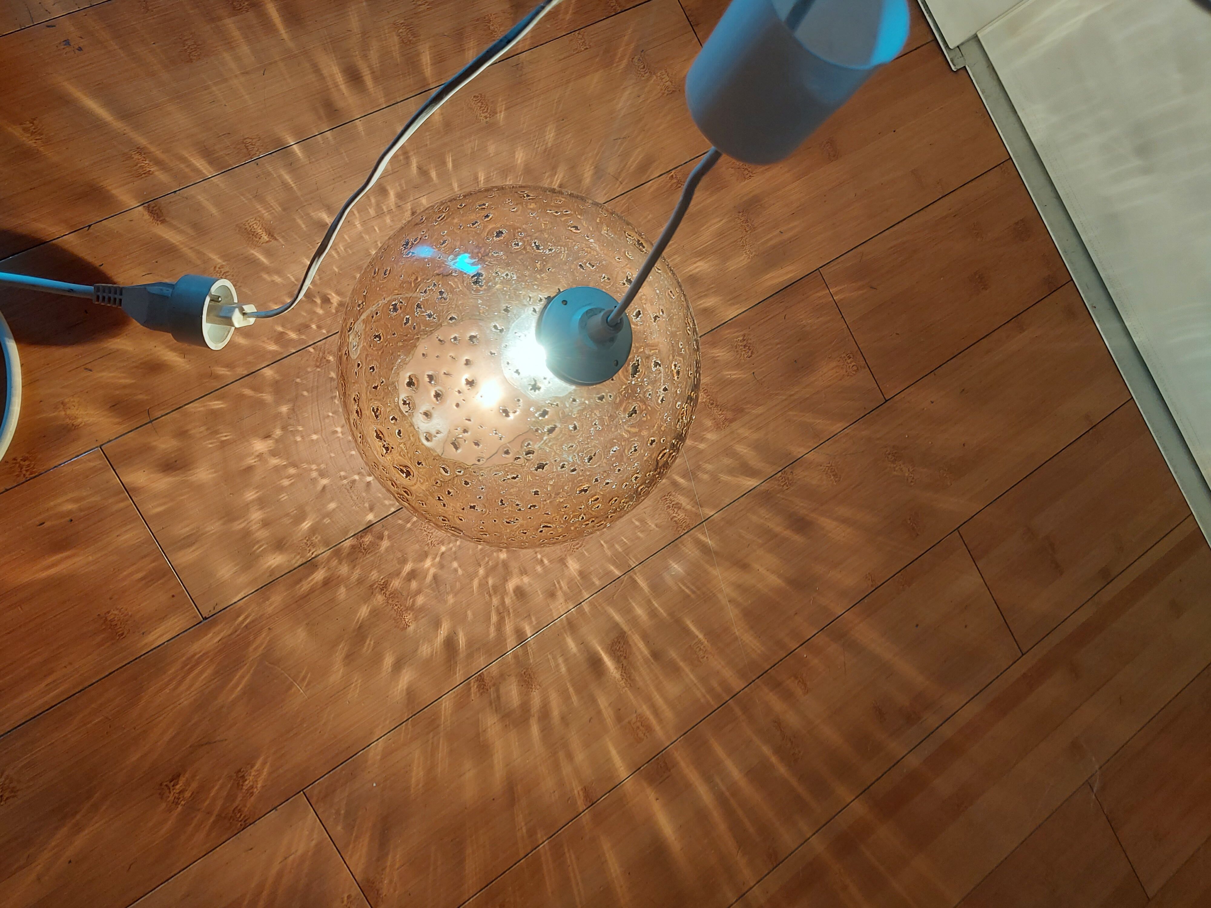 Vintage blown glass pendant lamp