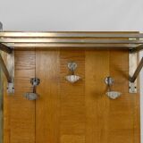 Large Art Deco wardrobe in oak, marble and mahogany, circa 1925