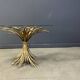 Vintage gilt metal sheaf of wheat coco chanel coffee table, 1960s