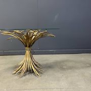 Vintage gilt metal sheaf of wheat coco chanel coffee table, 1960s