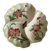 Plat en barbotine art nouveau décor pavots