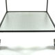 Minimal steel and wired glass sixties tea trolley