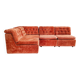Modular sofa in orange velvet from the 1970s