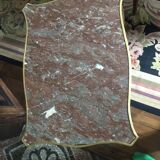 Wooden living room table with marble top