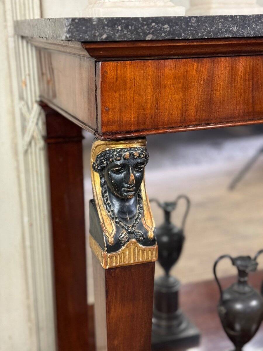 “Return from Egypt” console in mahogany, early 19th century