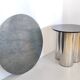 Postmodern Steel Dining Table with a Round Green Marble Top, Italy