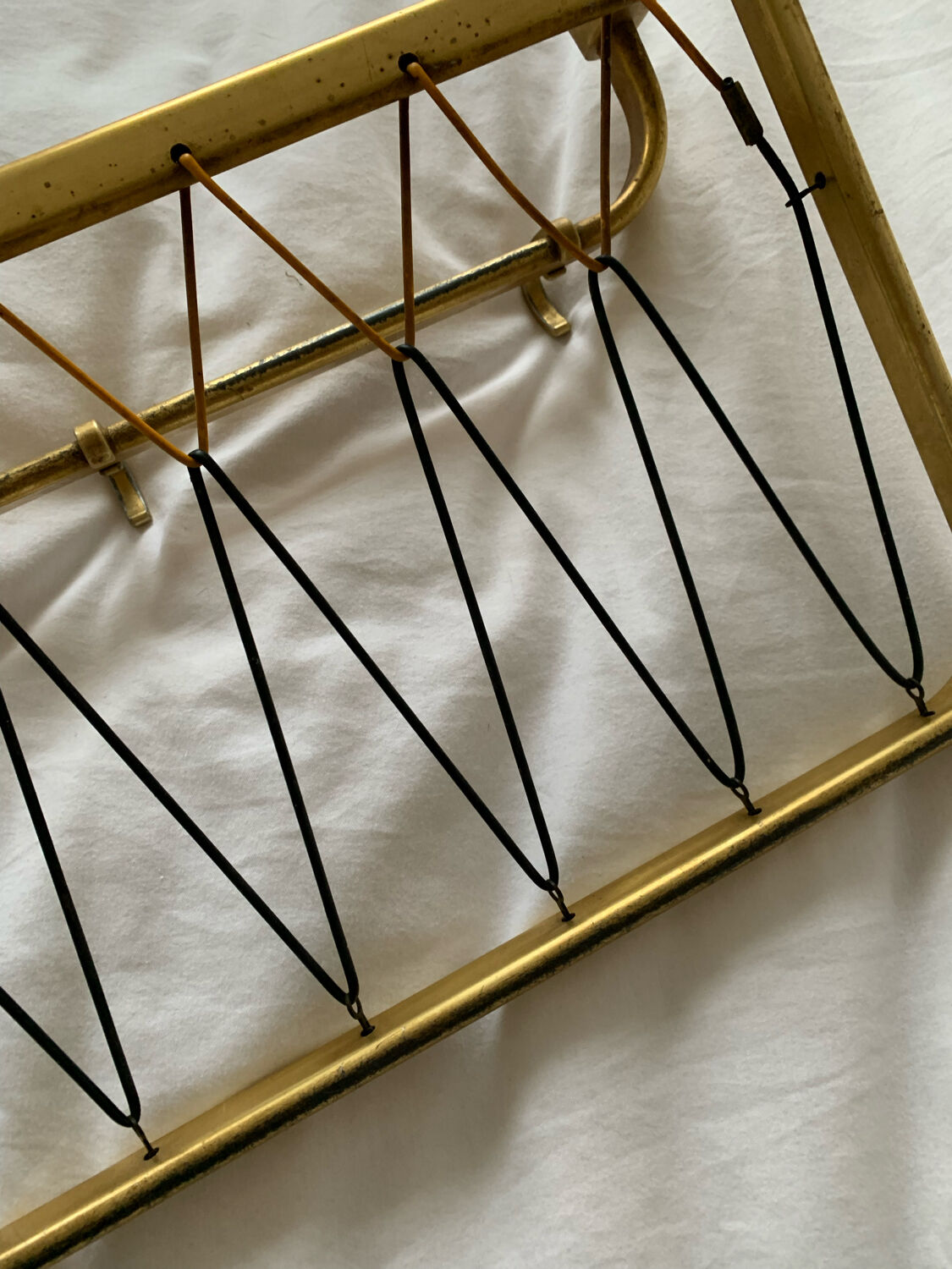Vintage wall coat rack in gilded metal