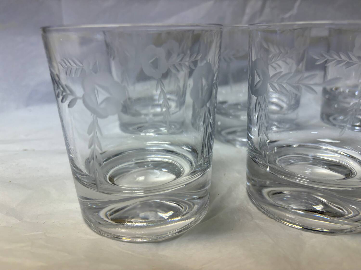 Set of 6 engraved whiskey glasses