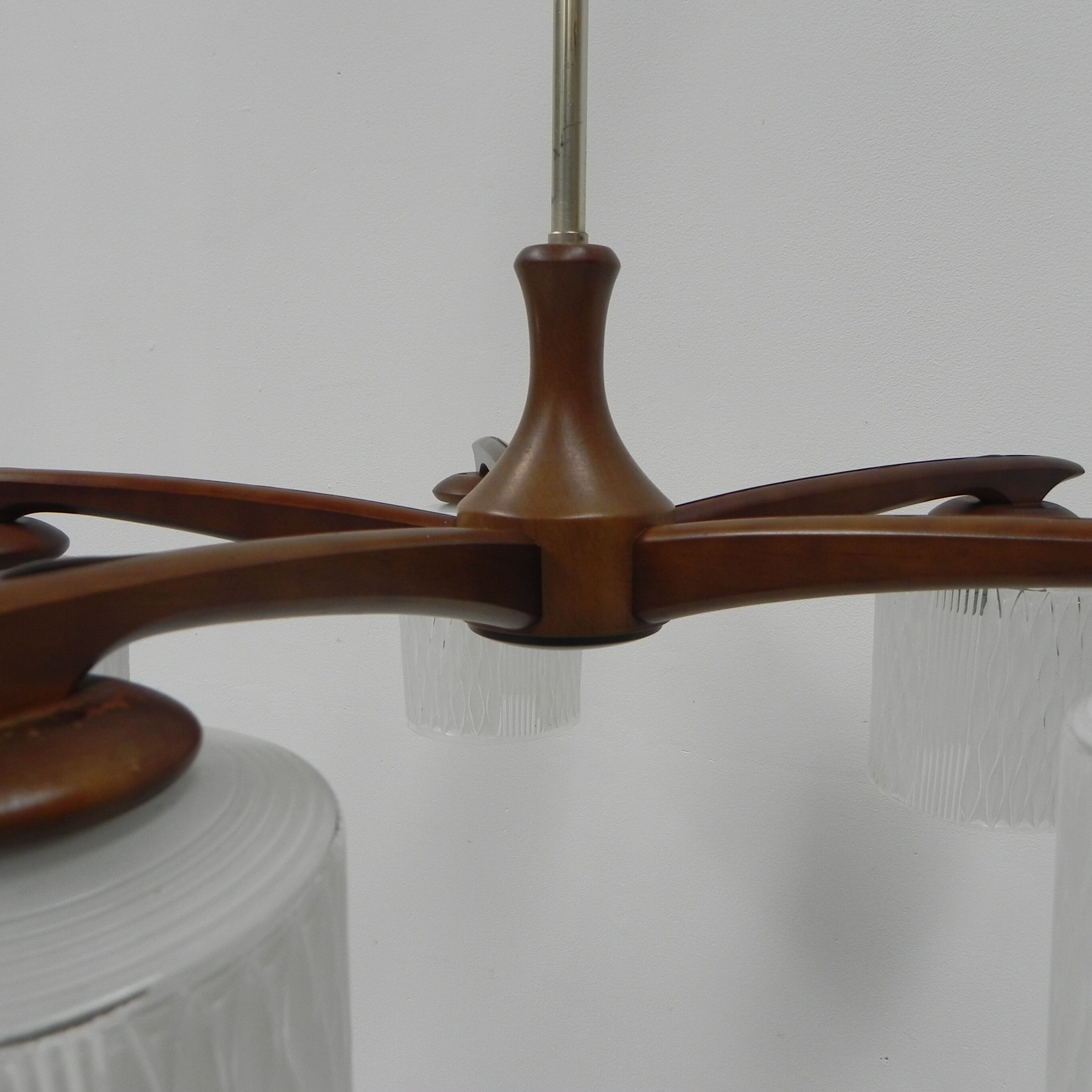 Vintage hanging lamp with 5 glass shades