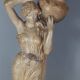 Sculpture céramique Femme et cruche ceinture opale Goldscheider vers 1900, 60 cm C155