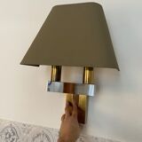 Pair of chrome and brass sconces, Italy, 1970s
