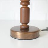 Large Vintage Bedside Lamp / French Style Table Light / Gold Textile Shade