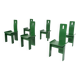 Set of 6 Green Diago Chairs by Edoardo Landi for Nikol, 1970s
