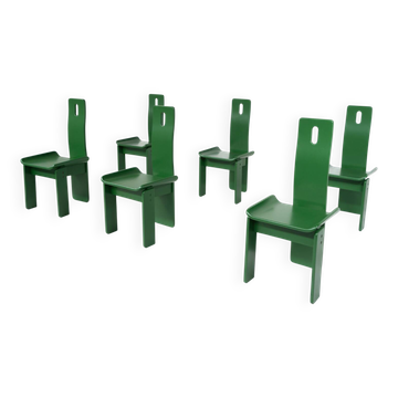 Set of 6 Green Diago Chairs by Edoardo Landi for Nikol, 1970s