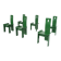 Set of 6 Green Diago Chairs by Edoardo Landi for Nikol, 1970s