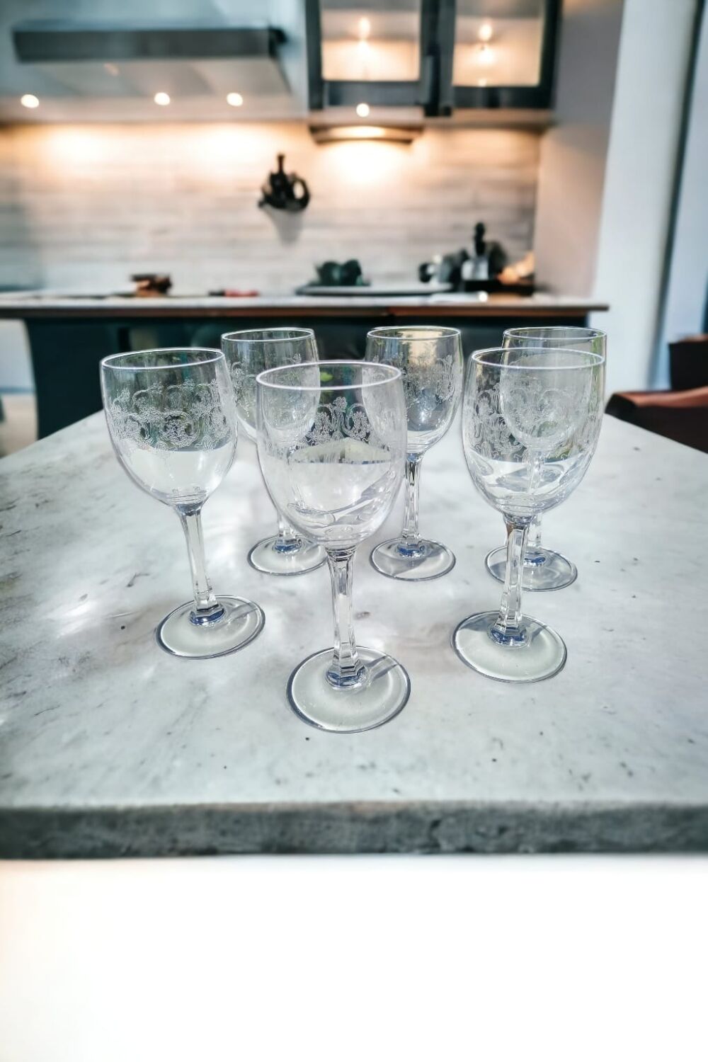 Set of 6 crystal glasses