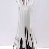 White and Purple Hand Blown Sommerso Glass Vase by Fratelli Toso, Italy