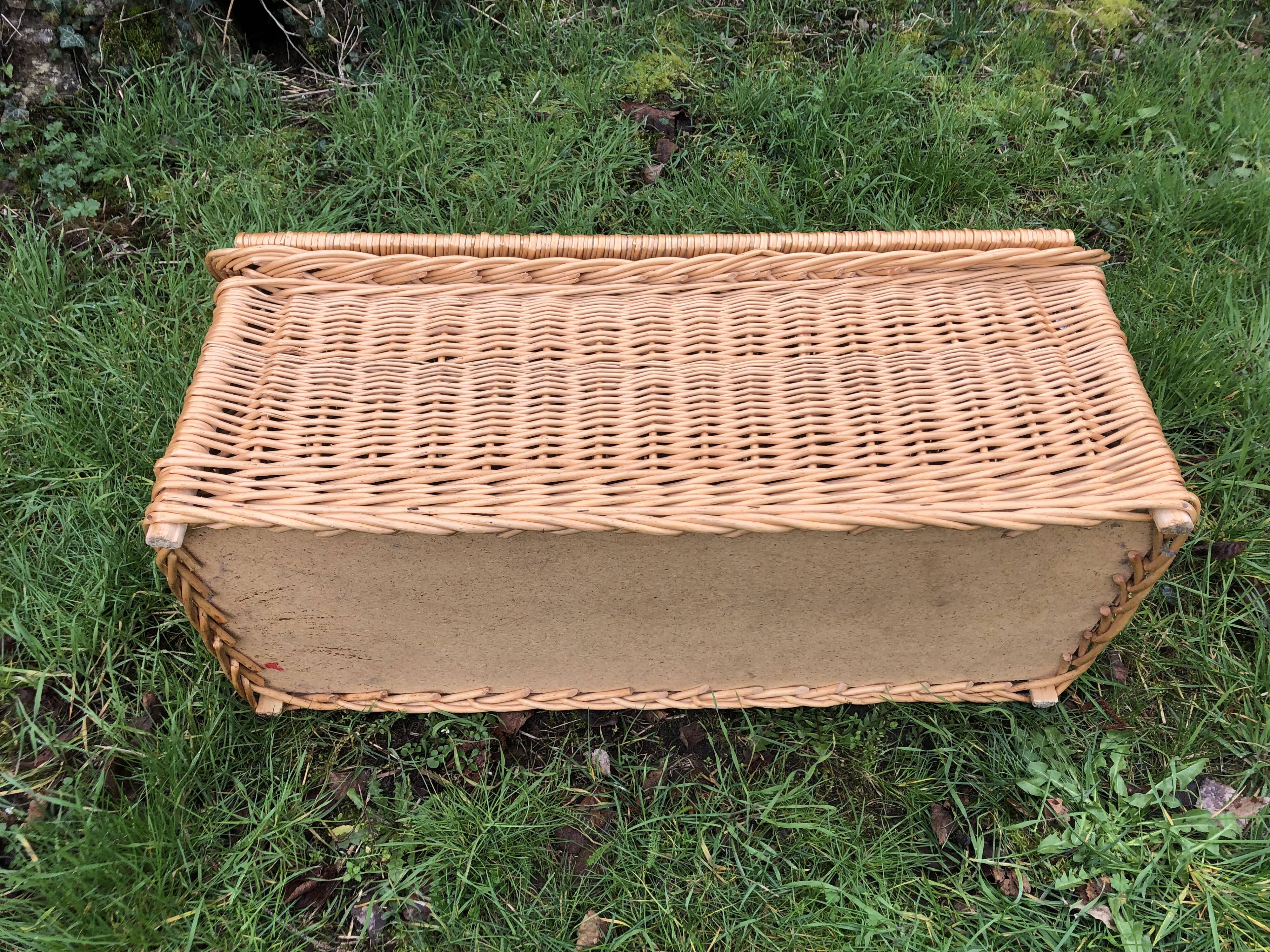 Vintage 60s rattan storage bench
