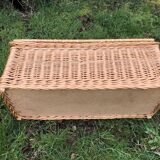 Vintage 60s rattan storage bench