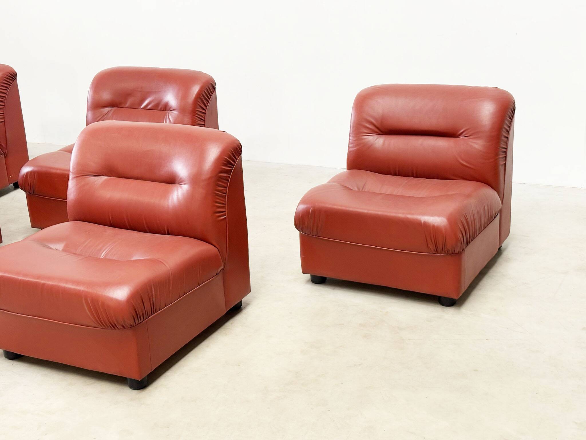 Faux leather modular Italian sofa