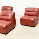 Faux leather modular Italian sofa