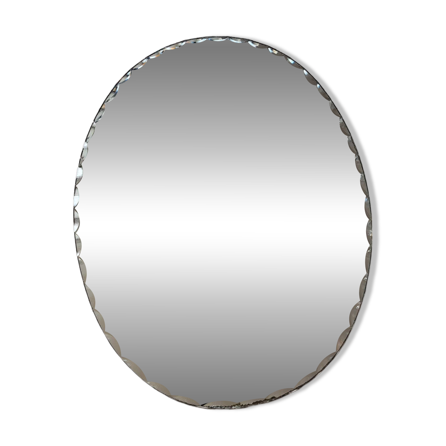 Miroir ovale biseauté à poser
