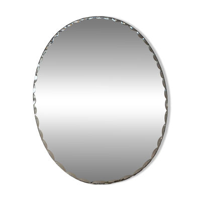 Miroir ovale biseauté à poser