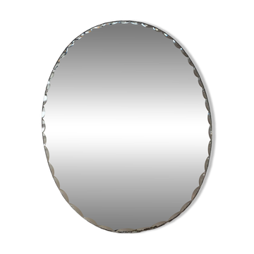 Miroir ovale biseauté à poser