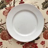 Round white ironstone dish from Creil and Montereau