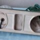 Green ceramic bedside lamp