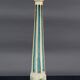 Lampe en bois Art Déco peinte en blanc et bleu patiné, France, Circa 1920