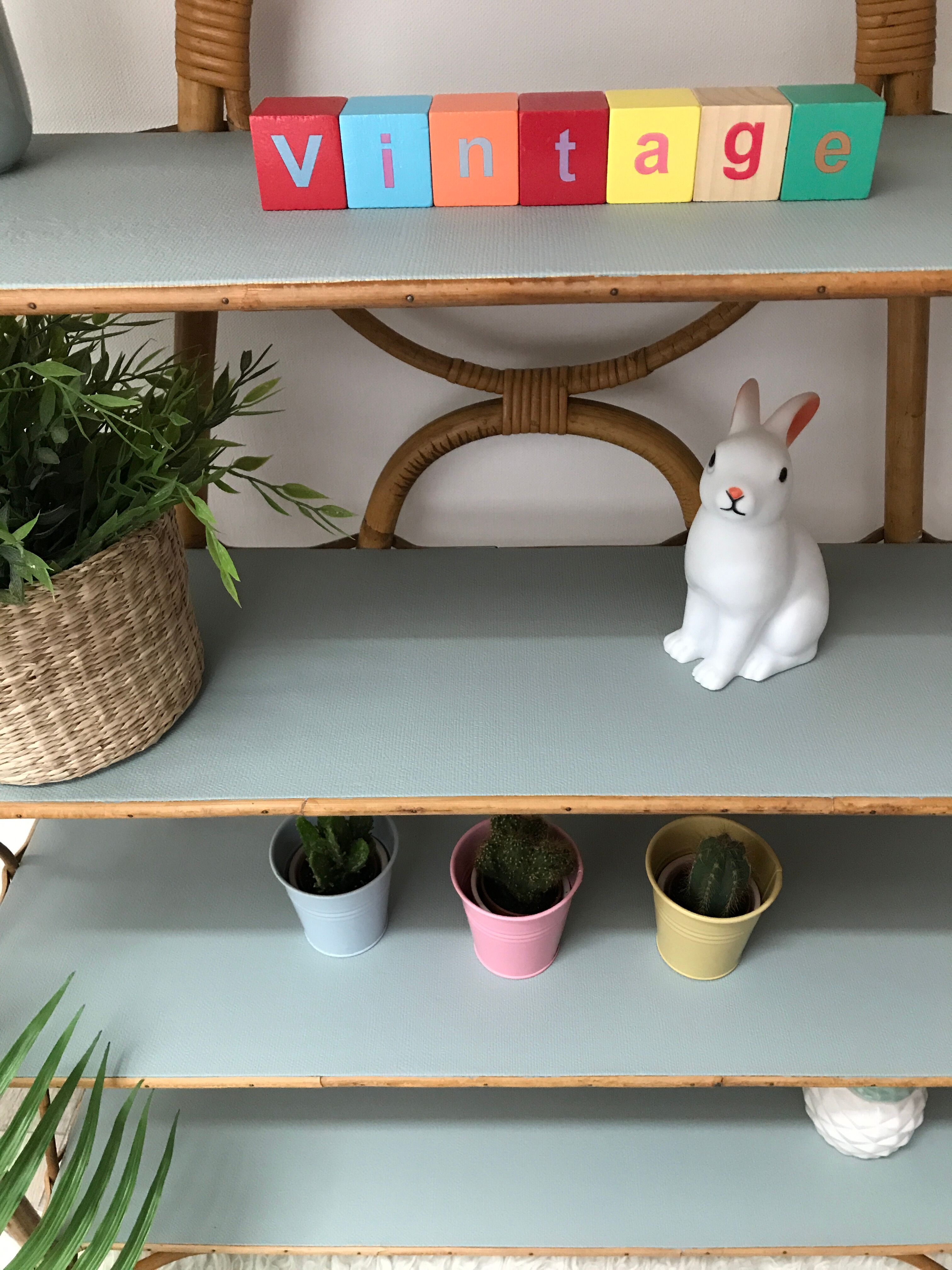 Vintage rattan shelf