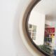 Large tiltable oval vintage retro plastic mirror luminous