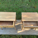 Vintage bedside tables with compass feet