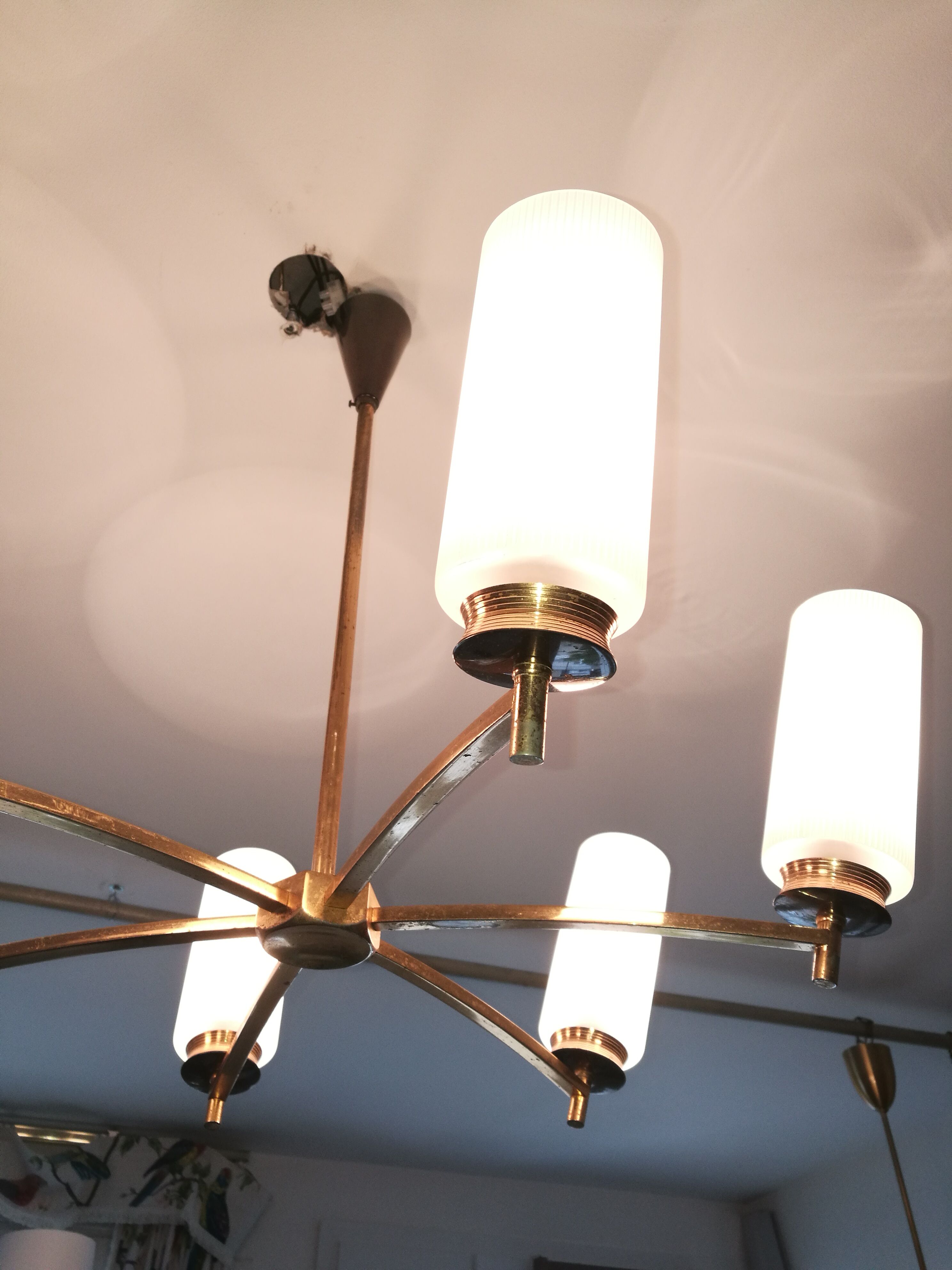 Chandelier vintage 60 opalines