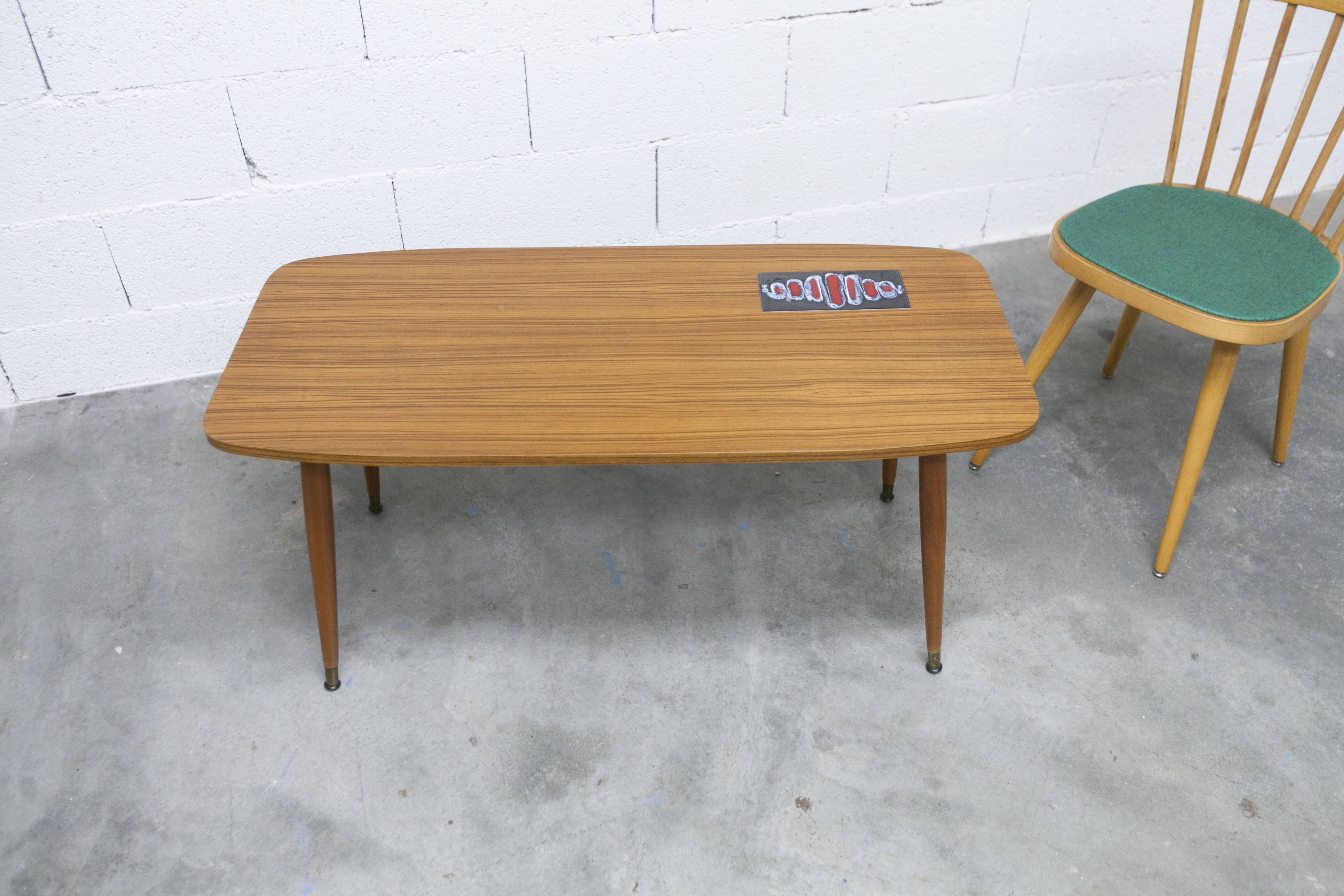 Nordic coffee table 1960 teak ceramic