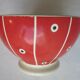 ART DECO BOL ROUGE signed LINVOSGES FRANCE, with white stripes