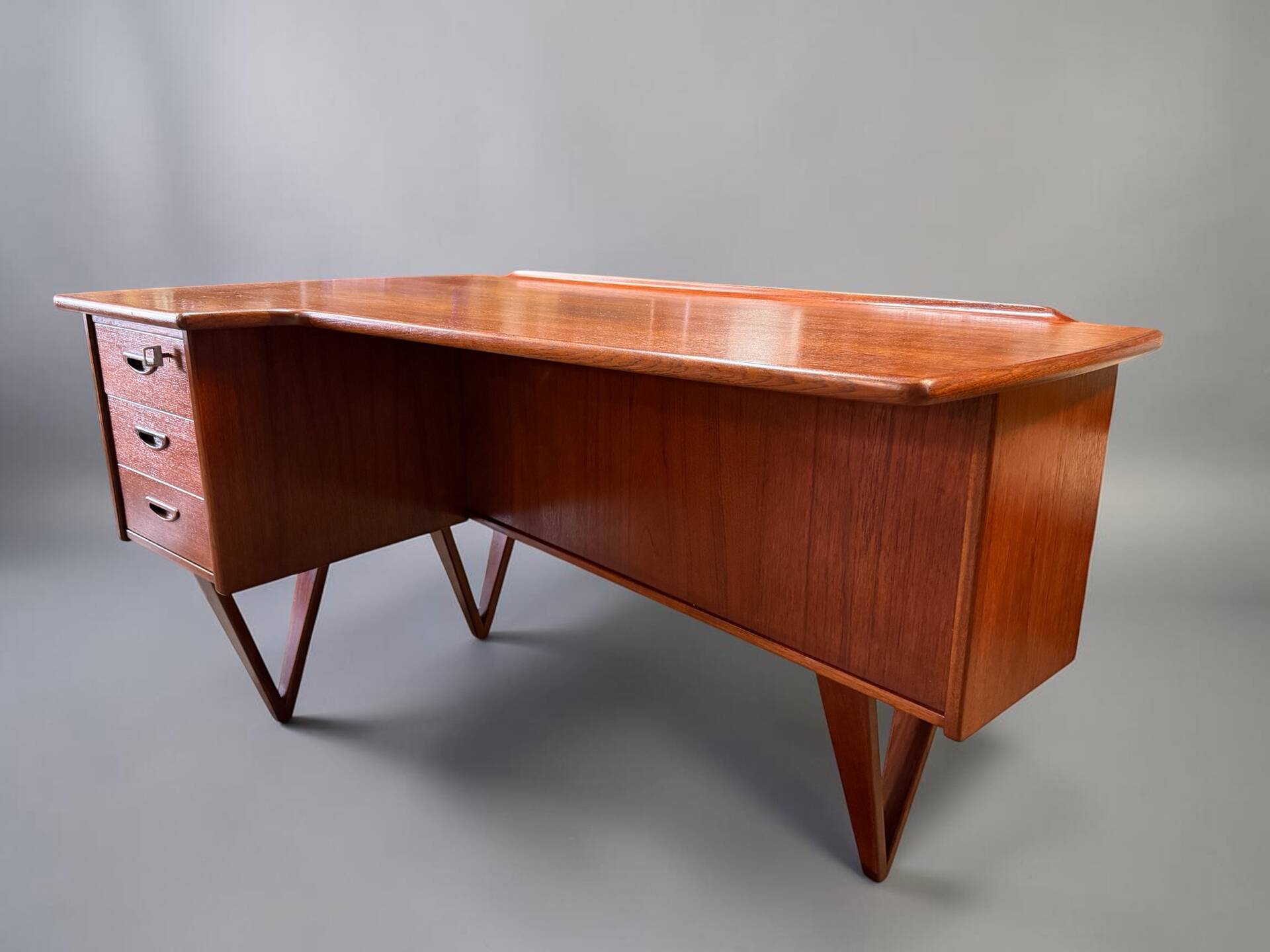 Boomerang desk double-sided by goran strand circa 1960 sweden