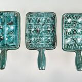 Set of 3 Robert Picault ceramic snail pans