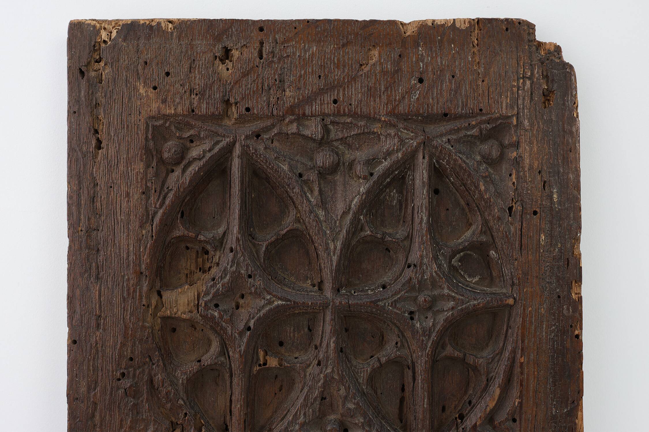 Late Gothic carved oak relief panel, France 15th century