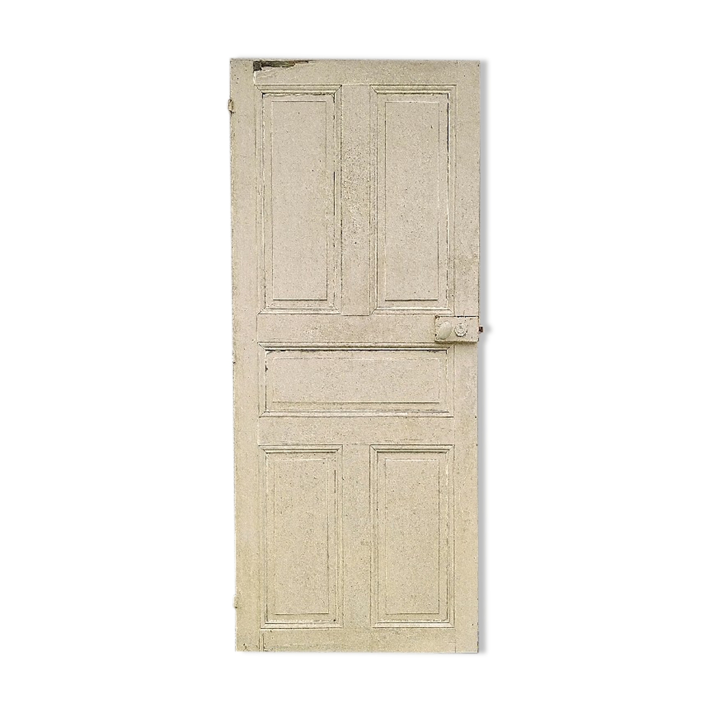 Old interior door painted wood handle vintage porcelain N°5