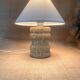Lampe pierre annees 70 et l’abat-jour coton