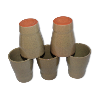 Set of 5 Cermer sandstone glasses