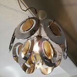 Metal chandelier and plexiglass 70s