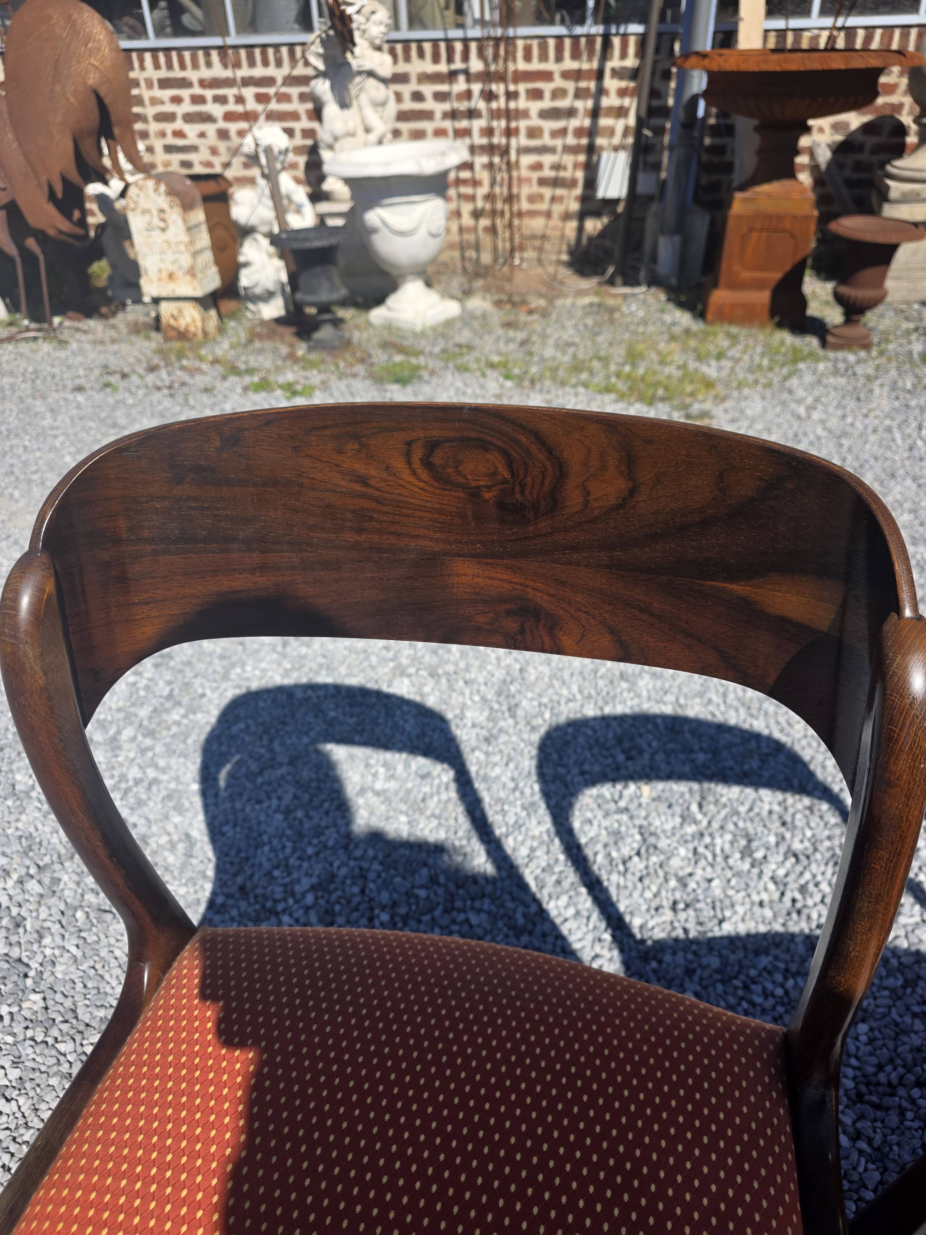 6 Baumann sled chairs in rosewood from the 1960s.
