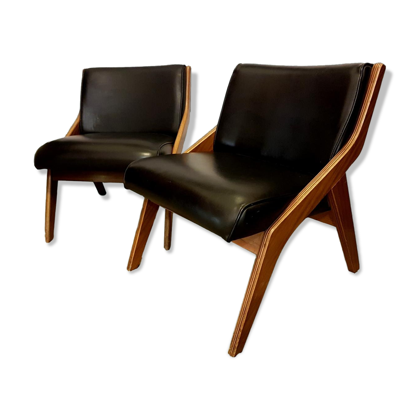 Pair of chairs by Morris of Gibson 1960 vinyl s