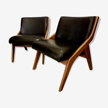 Pair of chairs by Morris of Gibson 1960 vinyl s