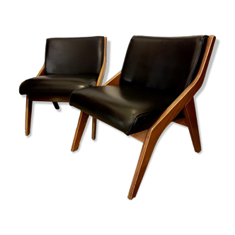 Pair of chairs by Morris of Gibson 1960 vinyl s